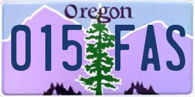 OR license plate 015FAS