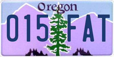 OR license plate 015FAT