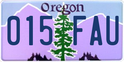 OR license plate 015FAU