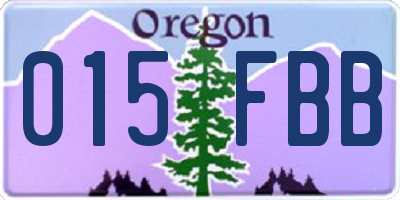 OR license plate 015FBB