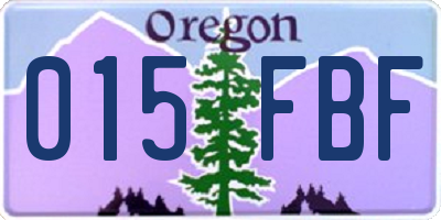 OR license plate 015FBF