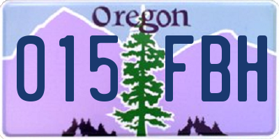 OR license plate 015FBH