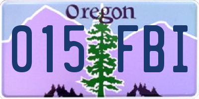 OR license plate 015FBI