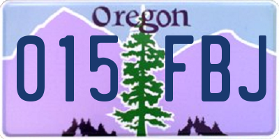 OR license plate 015FBJ