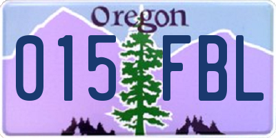 OR license plate 015FBL