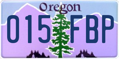 OR license plate 015FBP