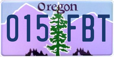 OR license plate 015FBT