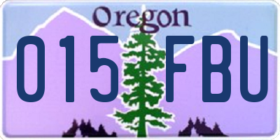 OR license plate 015FBU
