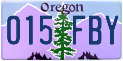 OR license plate 015FBY