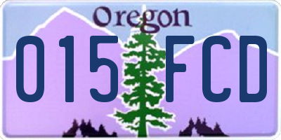 OR license plate 015FCD