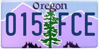 OR license plate 015FCE