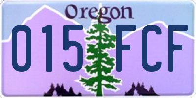 OR license plate 015FCF