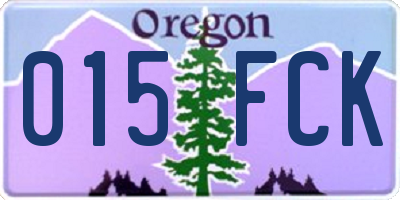 OR license plate 015FCK