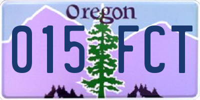 OR license plate 015FCT