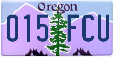 OR license plate 015FCU