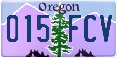 OR license plate 015FCV