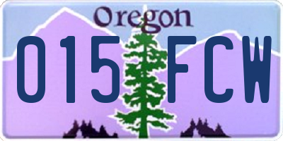 OR license plate 015FCW