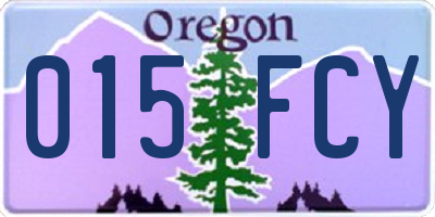 OR license plate 015FCY