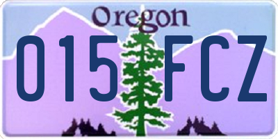 OR license plate 015FCZ