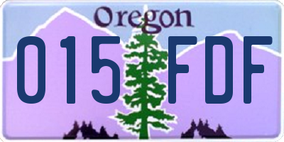OR license plate 015FDF