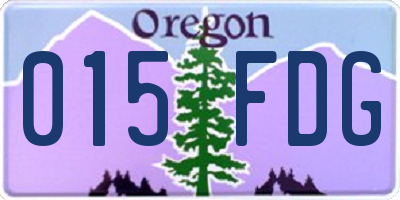 OR license plate 015FDG