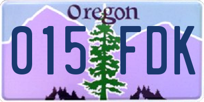 OR license plate 015FDK