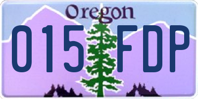 OR license plate 015FDP