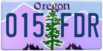 OR license plate 015FDR