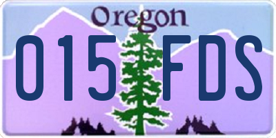 OR license plate 015FDS