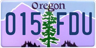 OR license plate 015FDU