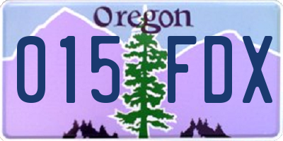 OR license plate 015FDX