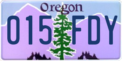 OR license plate 015FDY