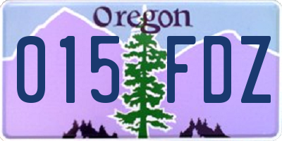 OR license plate 015FDZ