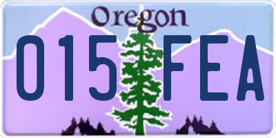 OR license plate 015FEA