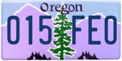 OR license plate 015FEO