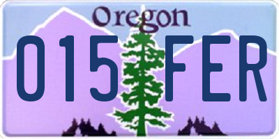 OR license plate 015FER