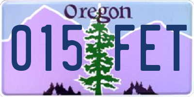 OR license plate 015FET