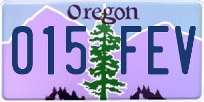 OR license plate 015FEV