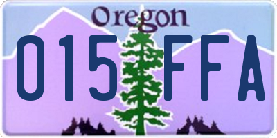 OR license plate 015FFA