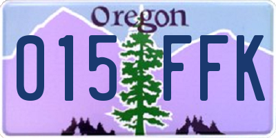 OR license plate 015FFK
