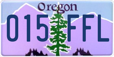 OR license plate 015FFL