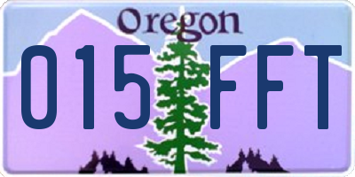 OR license plate 015FFT