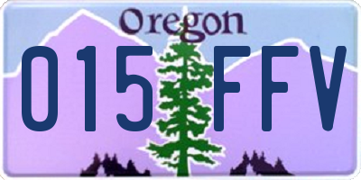 OR license plate 015FFV