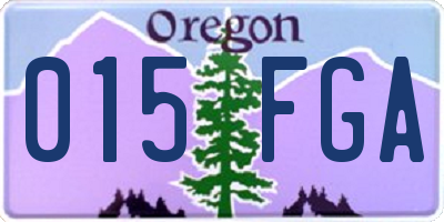 OR license plate 015FGA