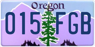 OR license plate 015FGB