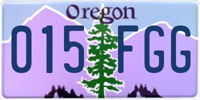OR license plate 015FGG