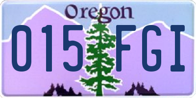 OR license plate 015FGI