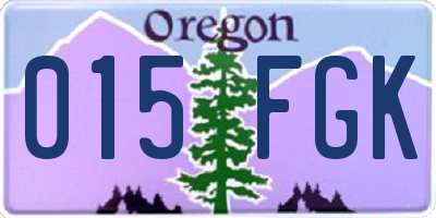 OR license plate 015FGK