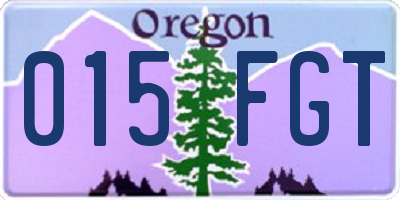 OR license plate 015FGT