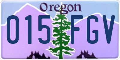 OR license plate 015FGV